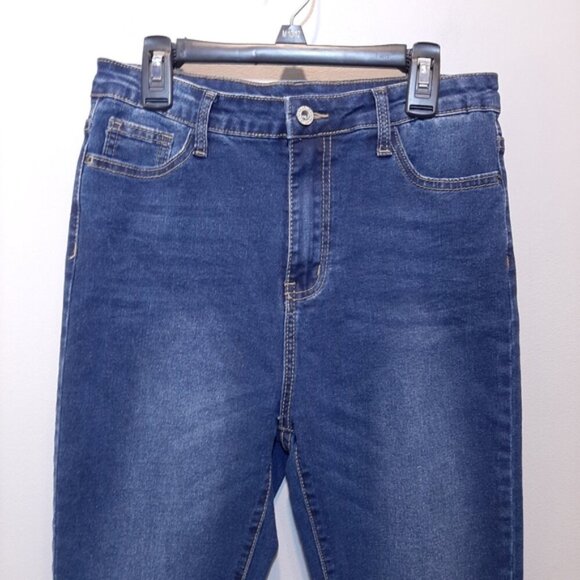 3/$20 SHEIN High Waist Skinny Jeans Faded Whiskered Stretch Denim - Picture 6 of 14